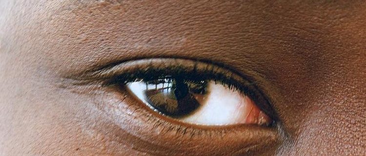 Eye4Change - Image of a person's eye by Joshua (aged 12), detail.
