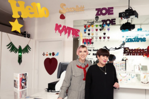 Tatty Devine Founders Photographed among their artworks