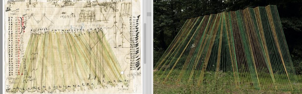 Ron Haselden: artist's installation drawing and image of final sculpture